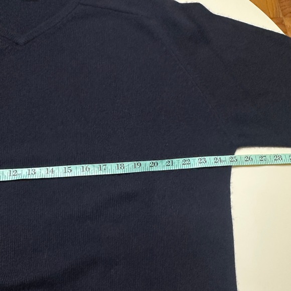 Field Gear 100% Cashmere Sweater Mens XL V-Neck Long Sleeve Classic Navy Blue - Picture 10 of 12